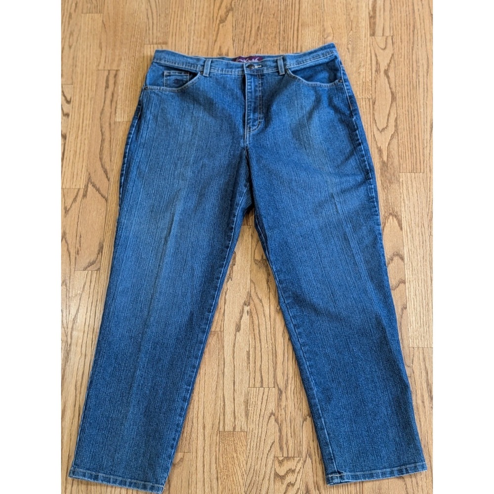 Gloria Vanderbilt Amanda Jeans Women's Size 18 Blue Denim Straight Leg stretch